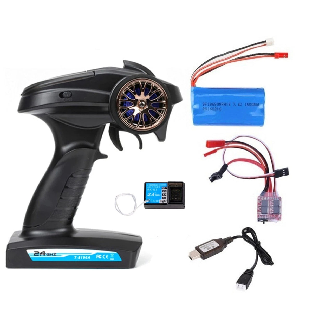 2.4G 3CH RC Transmitter Set for WPL C24 C34 C44 B14 B24 B16 B36 MN99S
