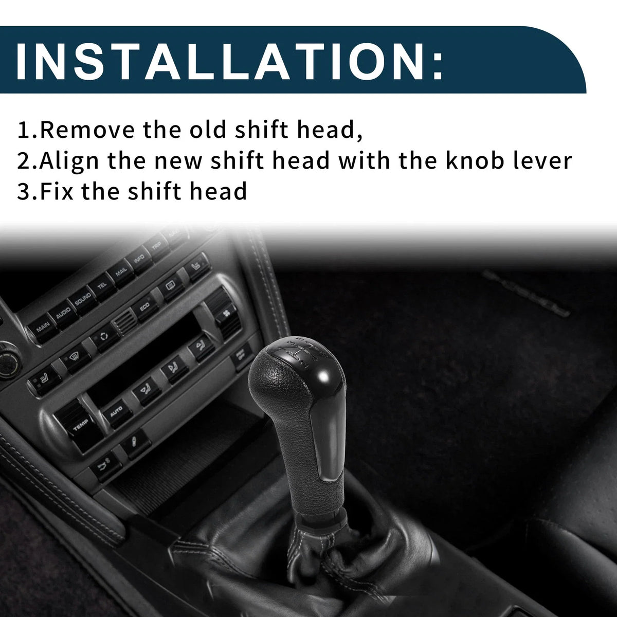 5-Speed Manual Gear Shifter Knob for Chevrolet Spark (2011–2016) Black Plastic