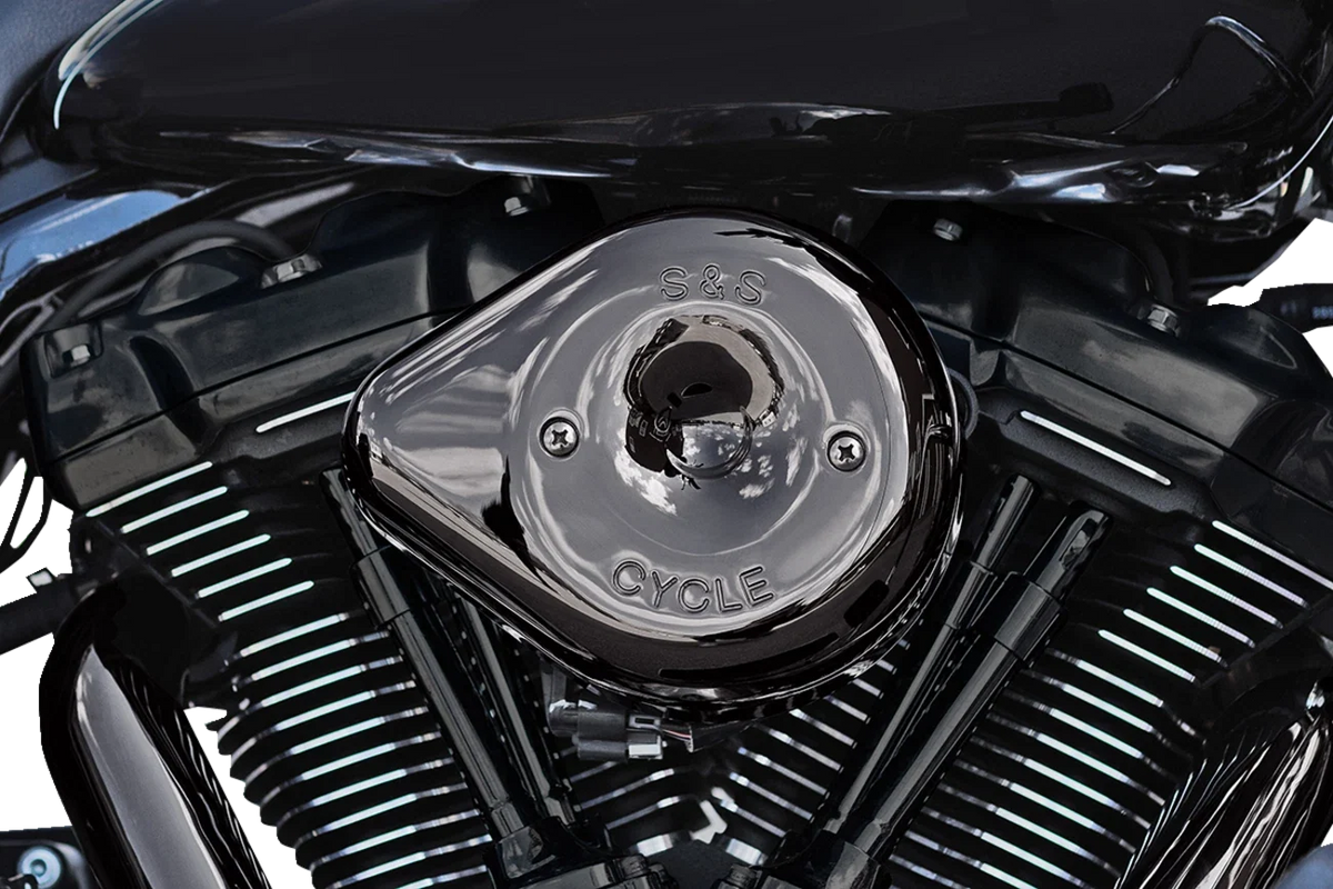 S&S Cycle Stealth Teardrop Air Cleaner Cover for Harley M8 (2017–2023) - Lava Chrome 170-0779