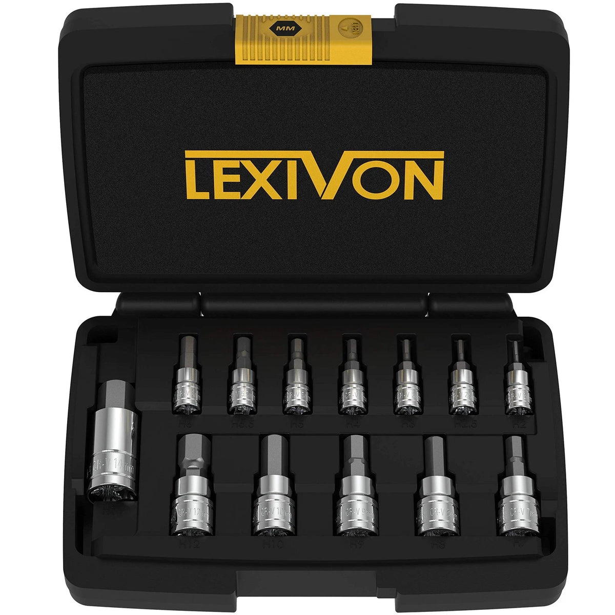 Set of 13 Metric Hex Bit Sockets for LEXIVON