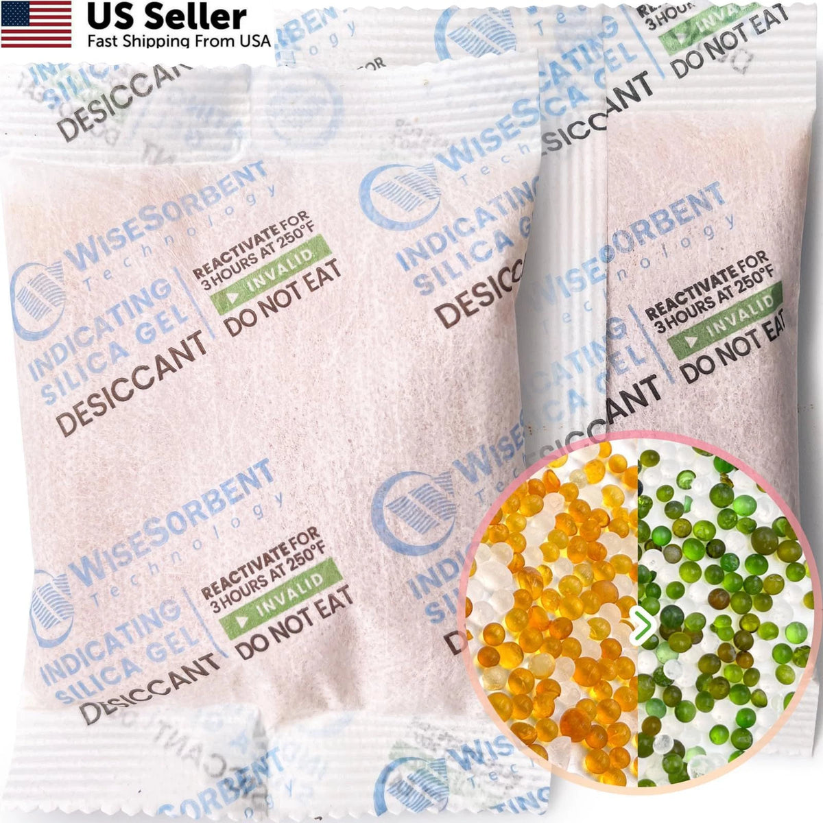 10 Pack Rechargeable Silica Gel Packets for Moisture Control