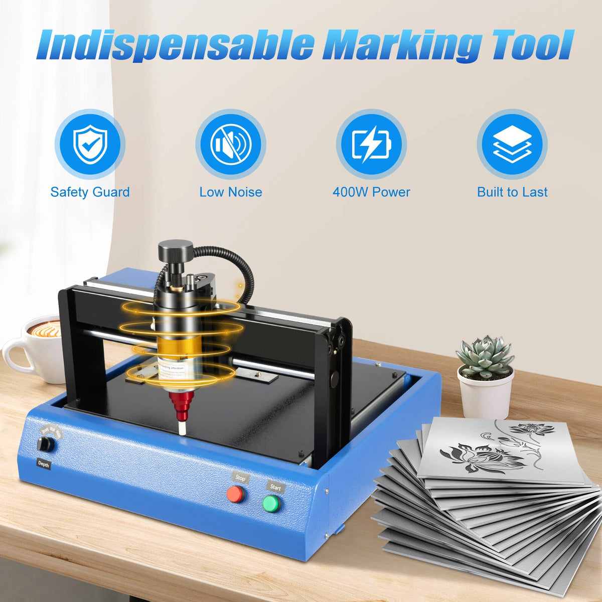 400W Electric Router for Metal and Plastic Nameplate Marking