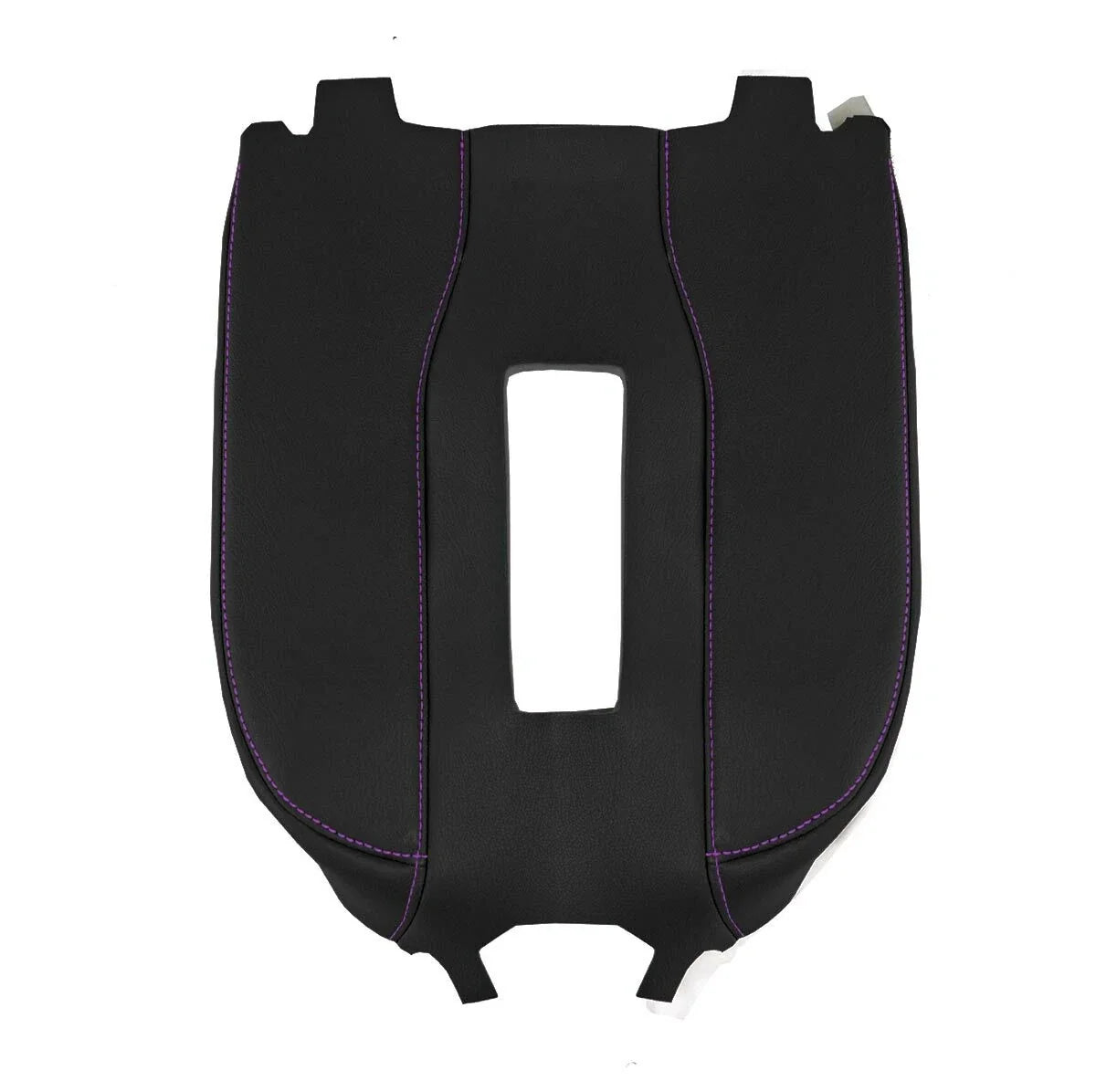 Leather Console Lid Bucket Cover for Chevrolet Silverado (2019–2020) Purple Stitch