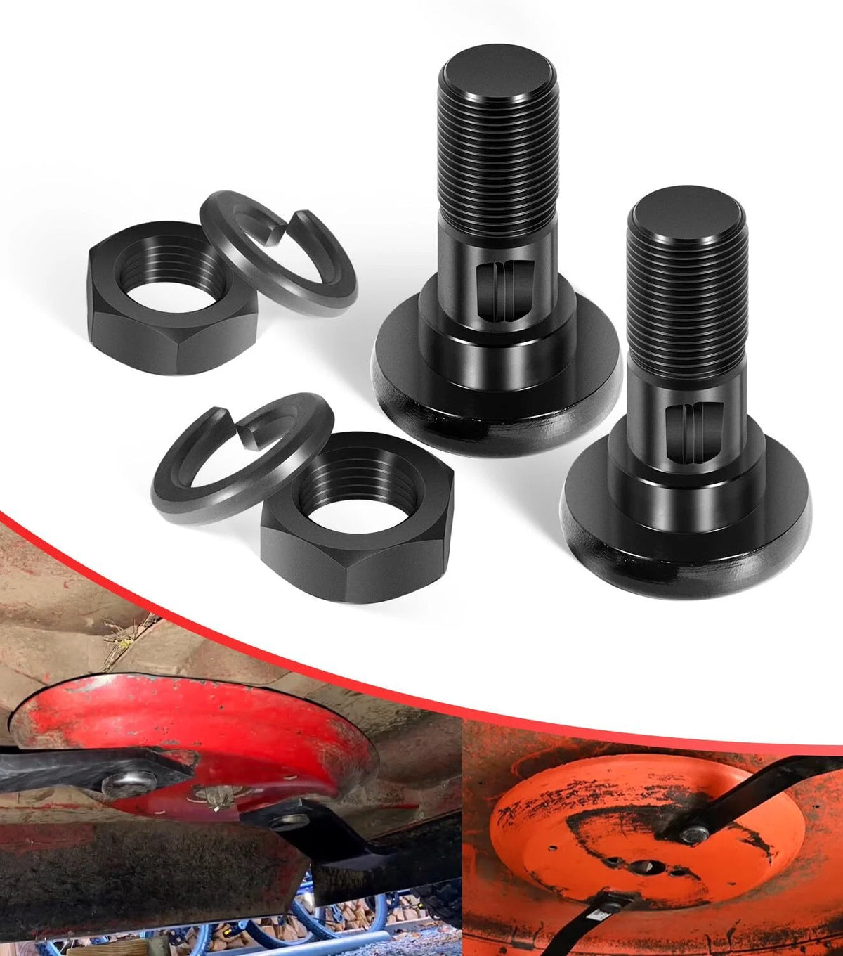 2X Rotary Cutter Blade Bolt Kit for Bush Hog, Howse, HICO