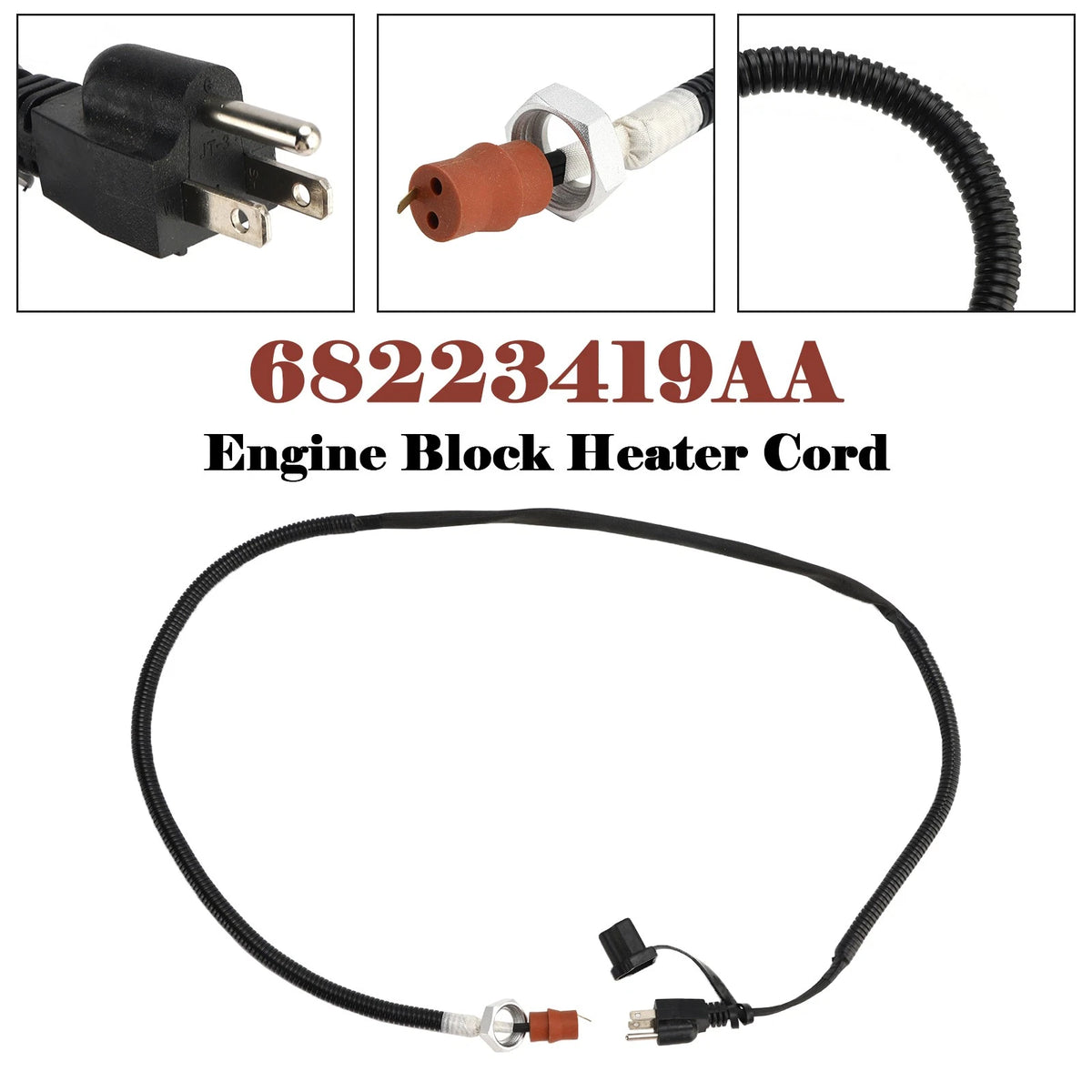 Engine Block Heater Cord 68223419AA for Dodge Ram 2500 3500 (2013–2018)