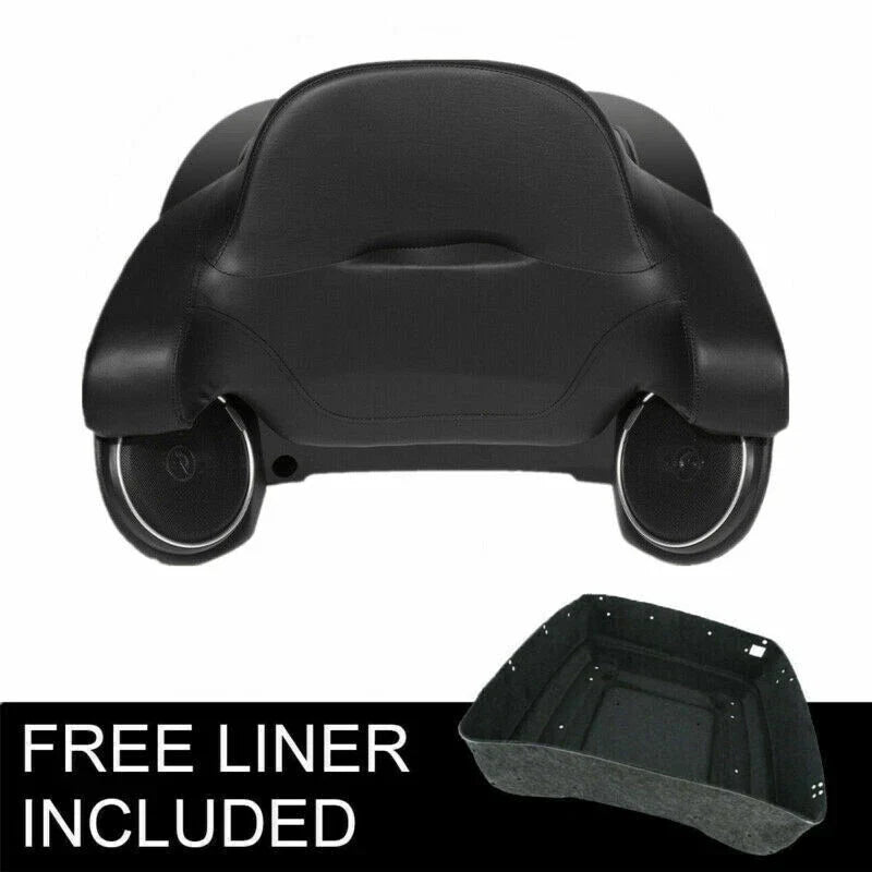 Matte Black Trunk Backrest Pad Speakers for Harley Street Glide (2014–2026)