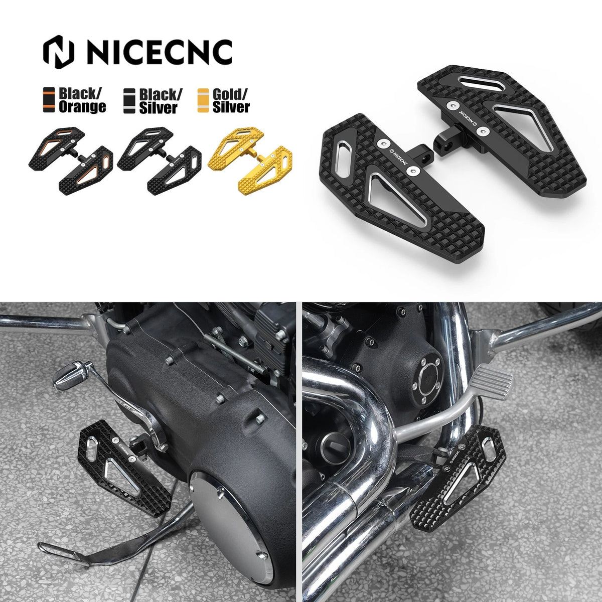 Aluminium Front Rider Footpegs for Harley Dyna Low Rider FXDL (1999–2017) 33032-99