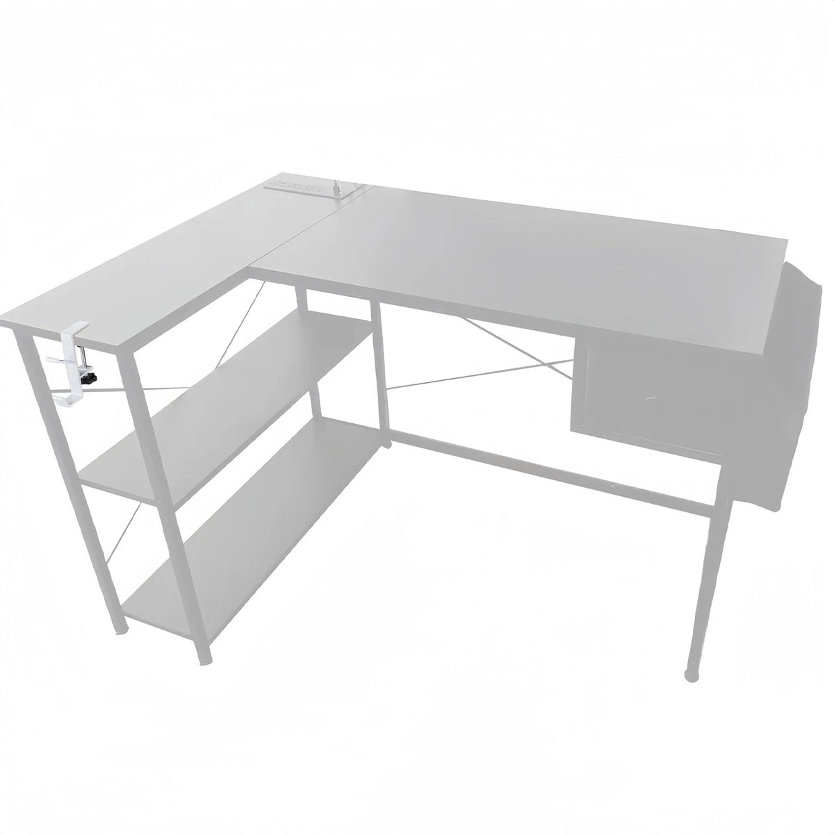Adjustable Hook for L Shaped Gaming Desk (Onesize) - White