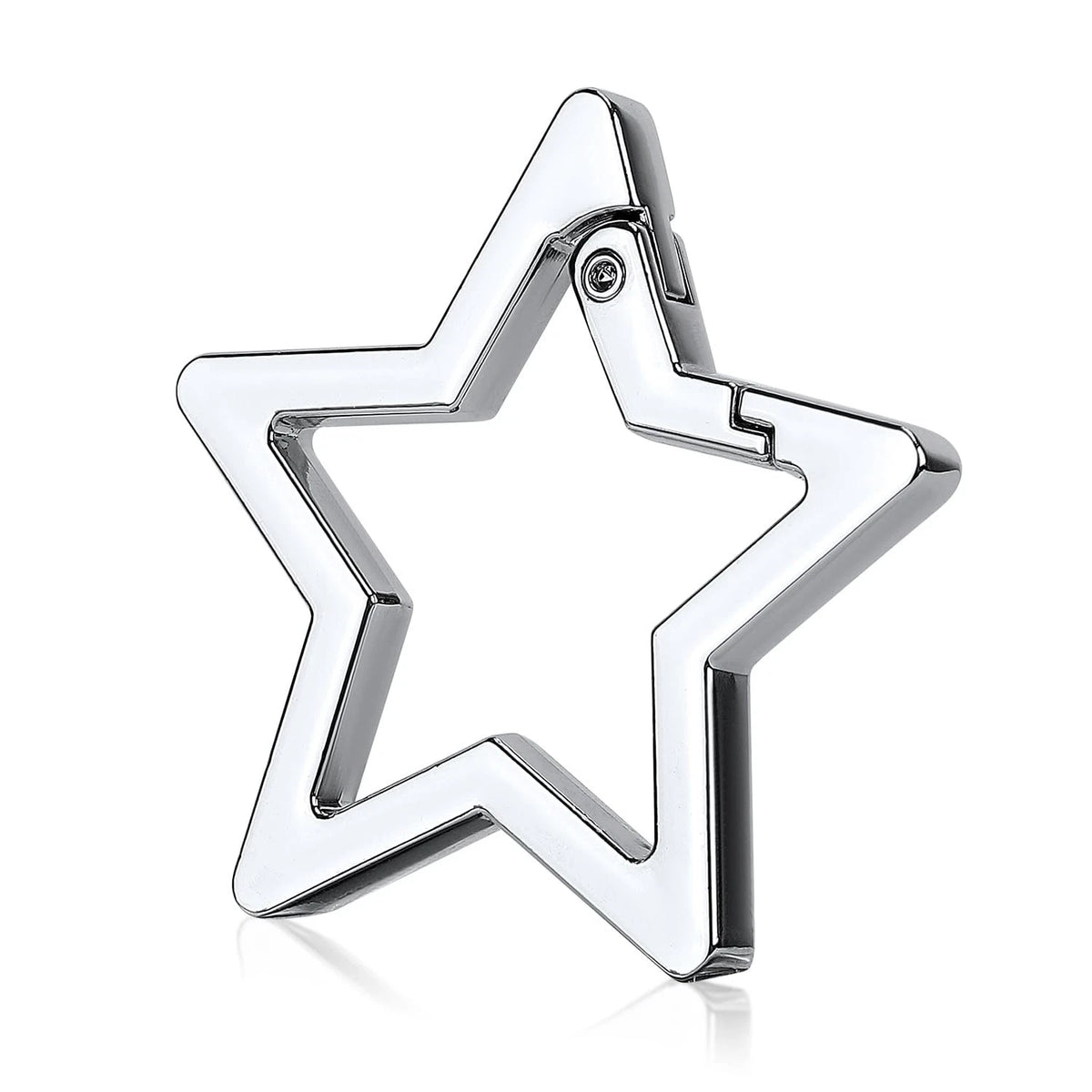 Silver Star Shaped Carabiner Clip for Automotive Use (1.61x1.61x0.16 inch)
