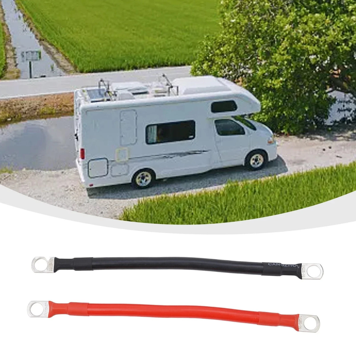 12V Battery Connector Cable 100 Amp Wire & Lugs Red/Black for Power
