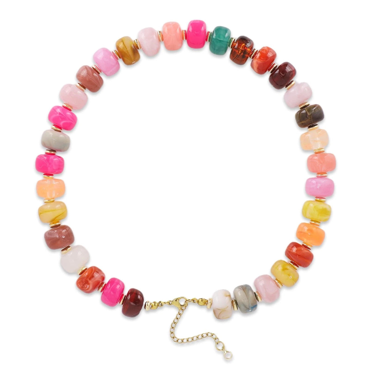 Colorful Beaded Necklace for Bohemian Style (Medium Chunky)