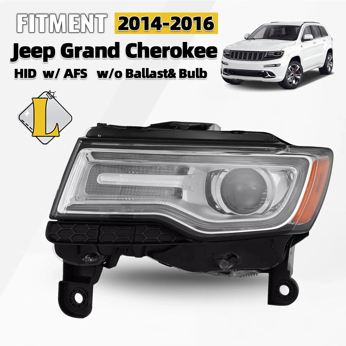 Left Driver Side HID Xenon Headlight for Jeep Grand Cherokee (2014–2016)