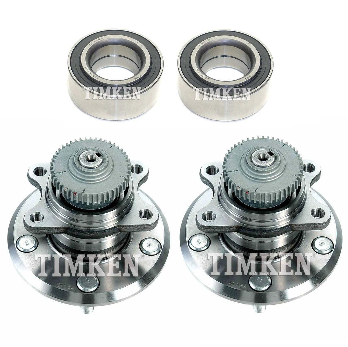 Front and Rear Wheel Bearings & Hubs Kit for Kia Optima (2006–2008)