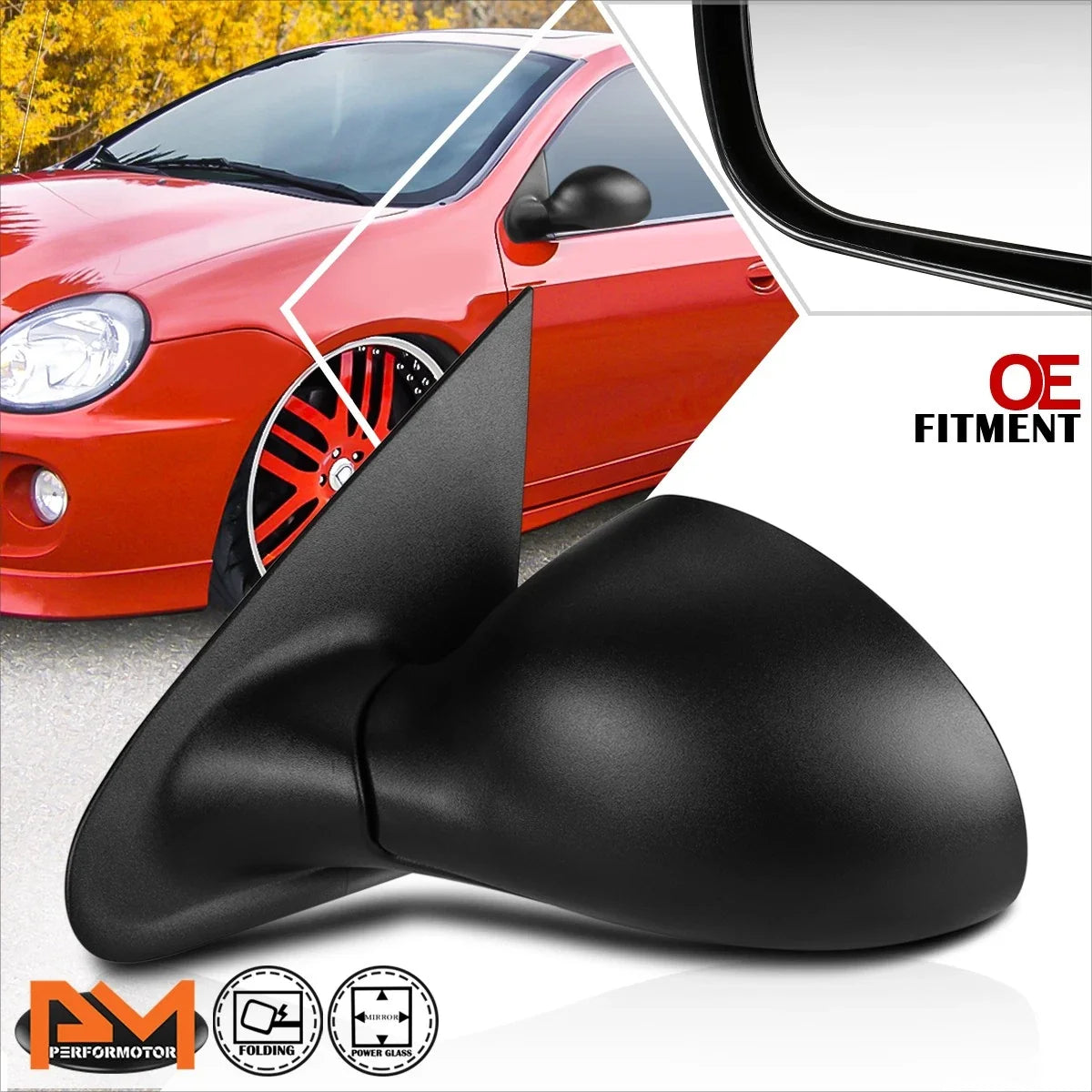 OE Style Powered Adjustable Side View Mirror for Dodge Neon/Plymouth Neon (2000–2002)