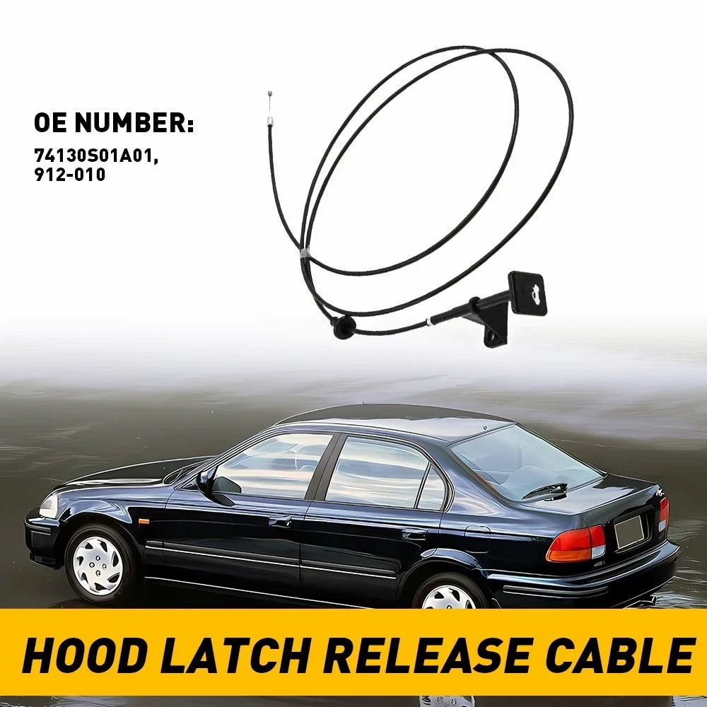 Hood Cable with Handle for Honda Civic (1996–2000) 74130S01A01 EXV