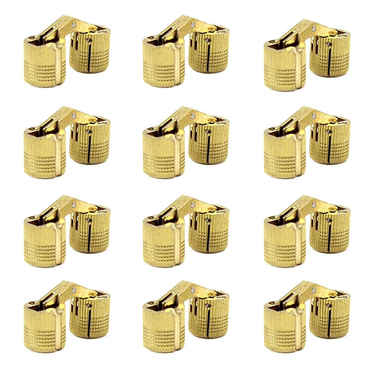 12X 10mm Brass Barrel Hinges for Cabinet (Invisible, Hidden)