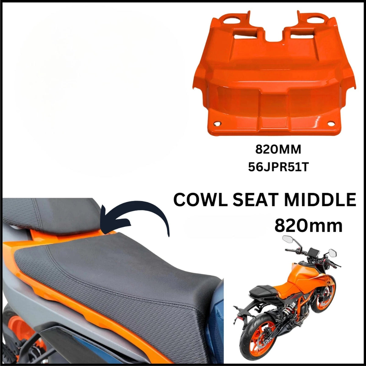 Seat Cowl Middle 820mm for KTM Duke 250 390 (2024)