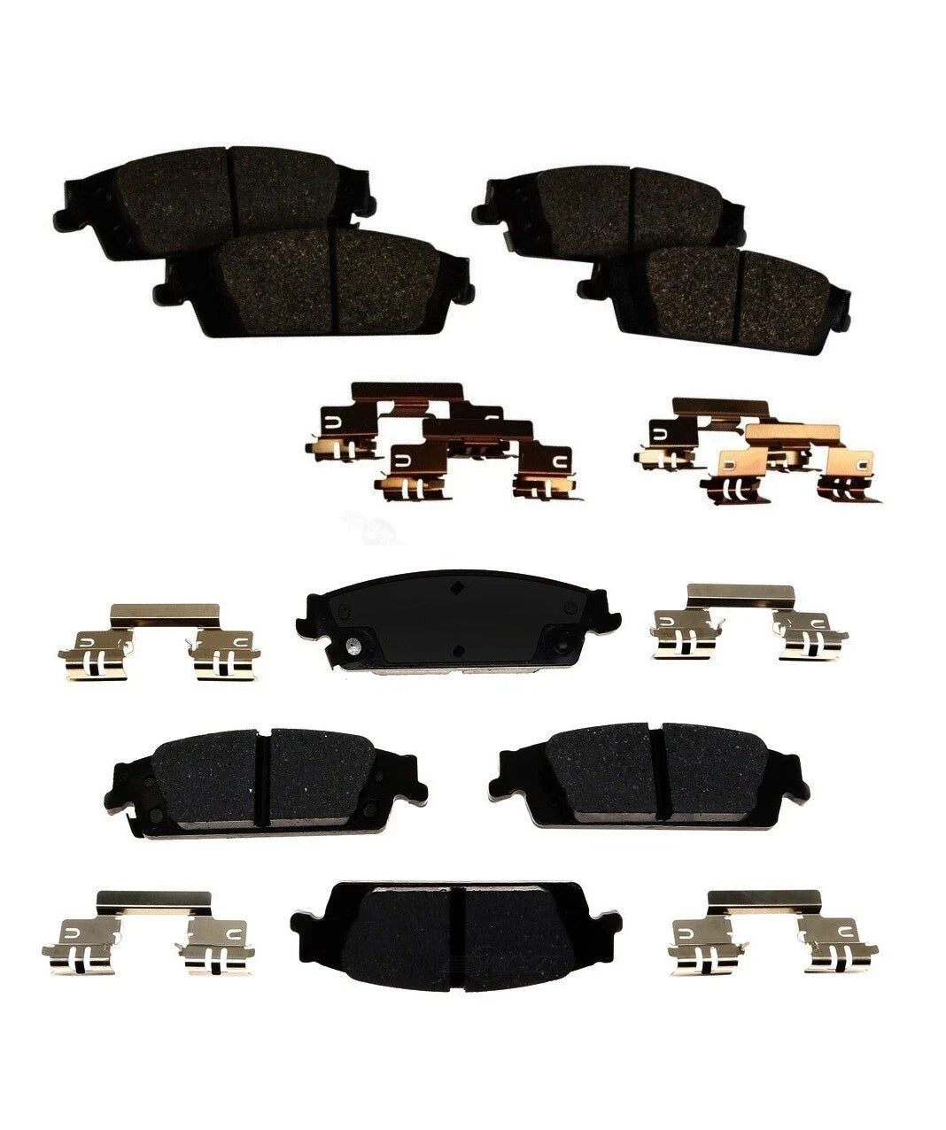 Set of 4 Front & Rear Brake Pads for Silverado Sierra 1500 (2014–2019)