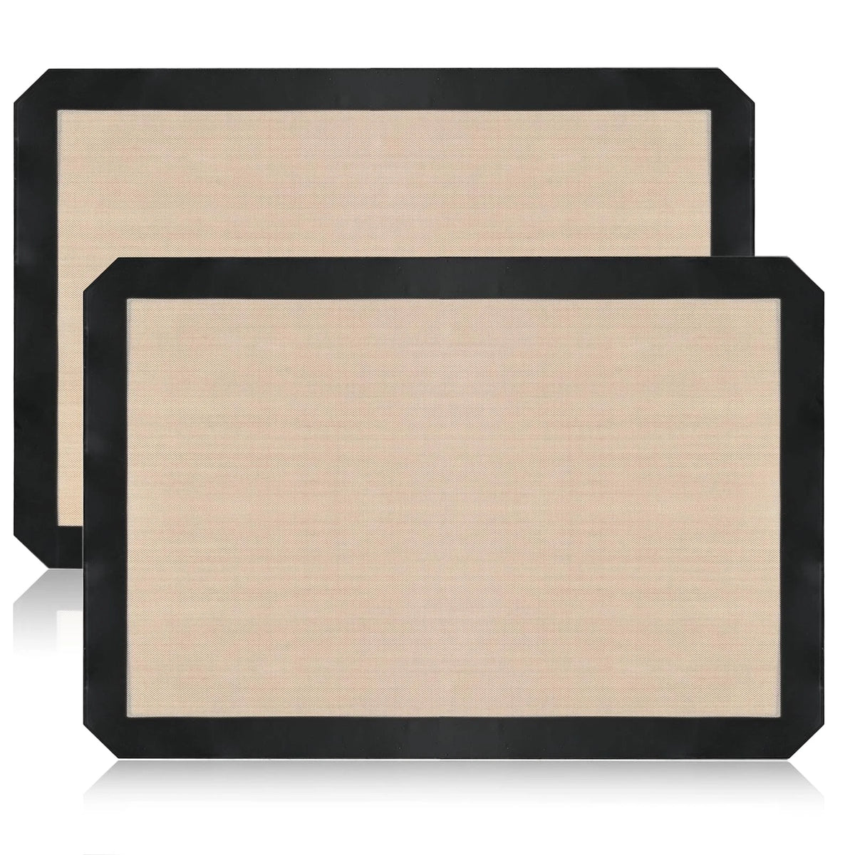 2X Silicone Baking Mats for Luckyiren (0.4mm Thickness, Black/Beige)