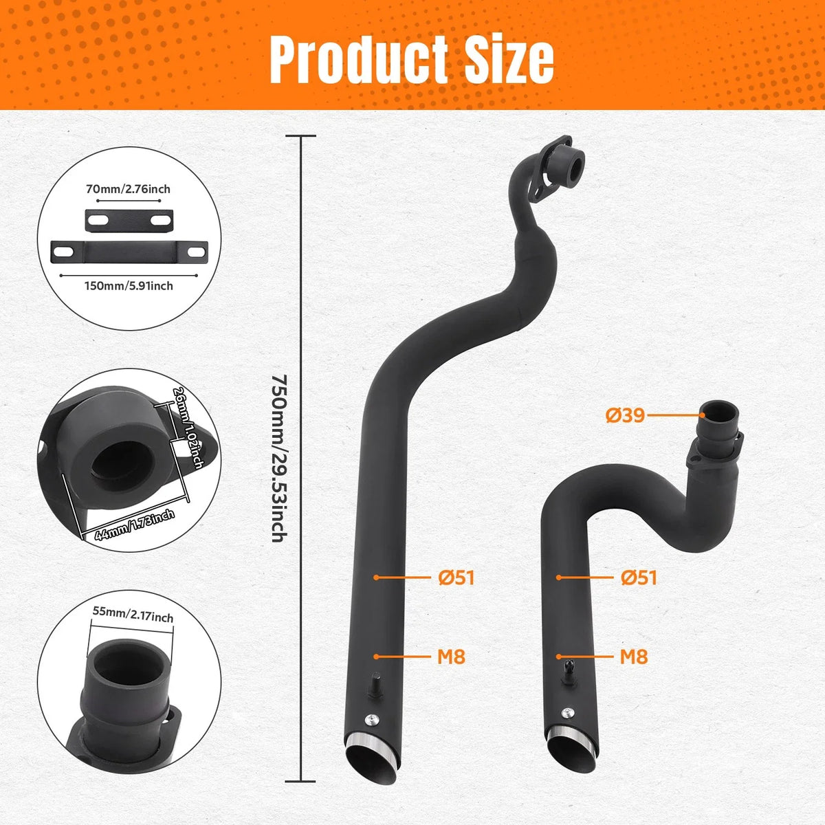 Shortshots Staggered Exhaust Pipes for Yamaha V Star 650 (1998–2016)