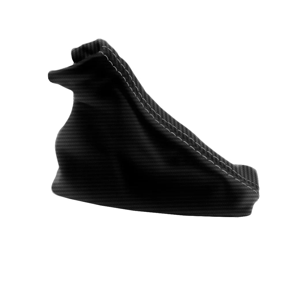 E Brake Boot Cover for Nissan Frontier (2005–2019) Gray Stitch PVC Carbon