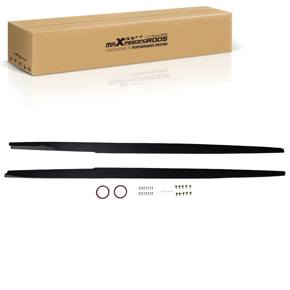 Set of 2 Black Side Skirt Extensions for BMW 5 Series E60 E61 (2004–2010)