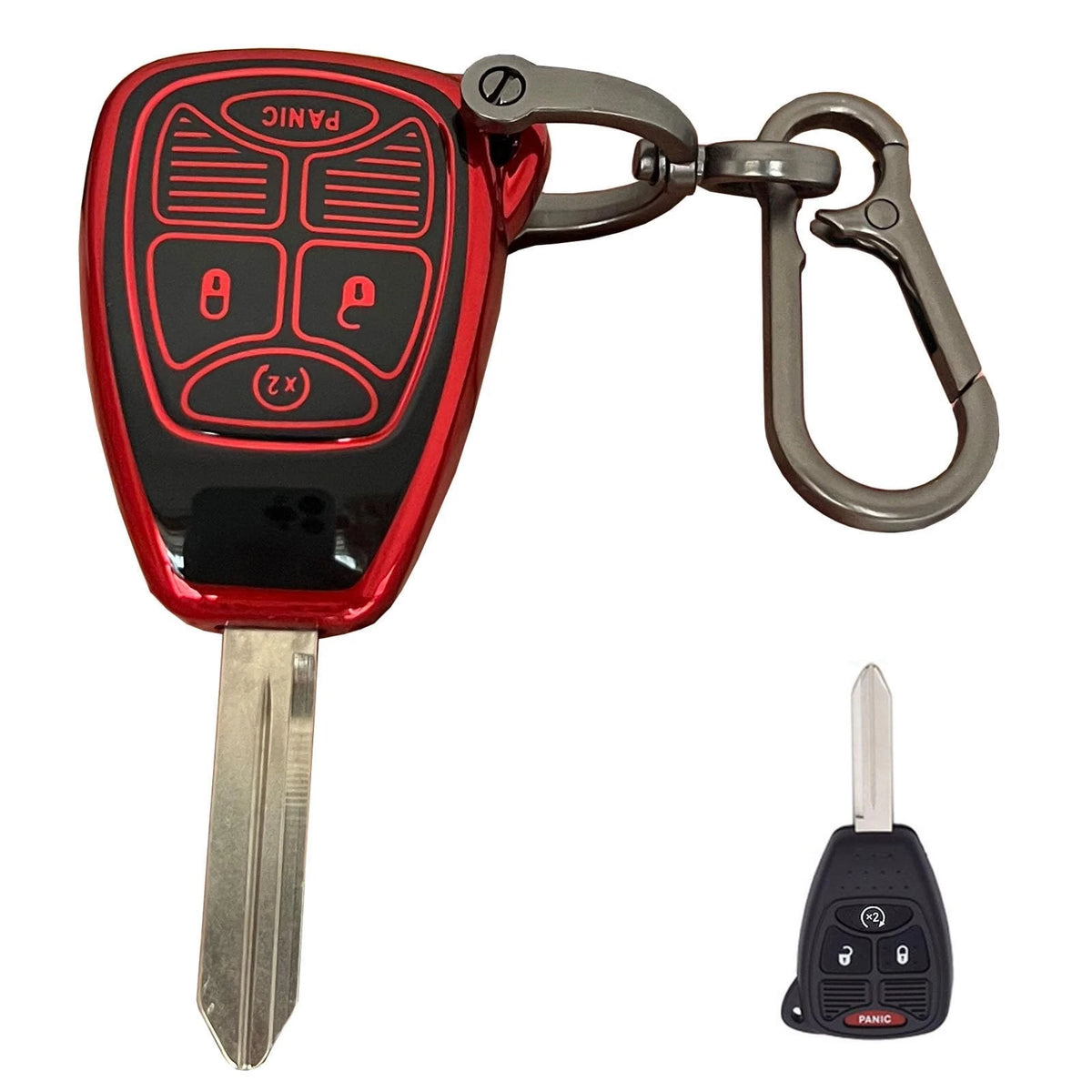 Key Fob Shell for Jeep Wrangler, Compass, Dodge Ram, Chrysler Smart Key 4