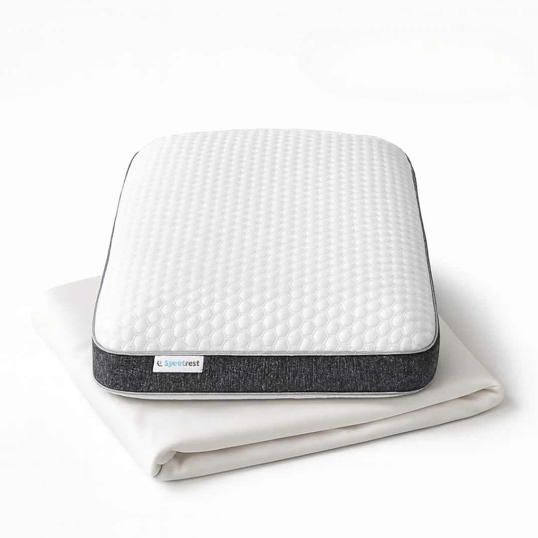 Memory Foam Bed Pillow for King Size (Orthopedic Support, Washable Cover)