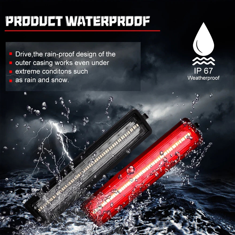 Set of 2 Clear Lens Red LED Rear Fender Side Marker Lights for BMW E30