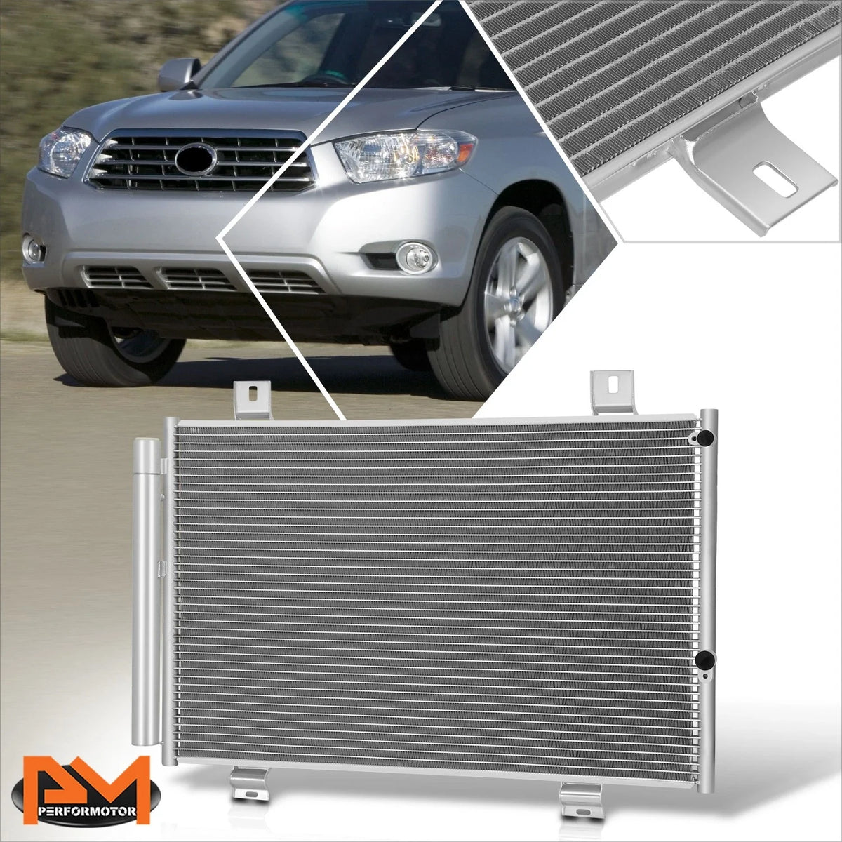 A/C Condenser for Toyota Highlander (2008–2010) OE Style Aluminum Core