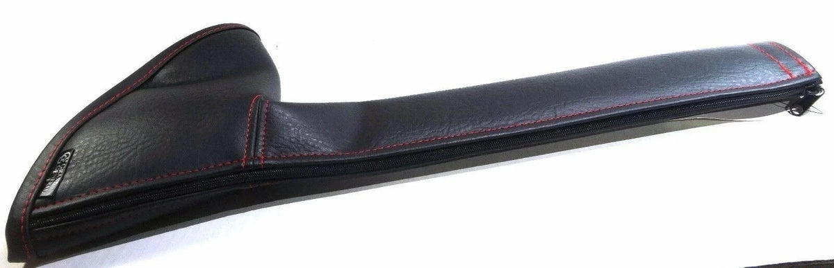 Gear Shift Stick-Boot Cover for Universal Vehicles (17", 99676) Black/Red Stitches