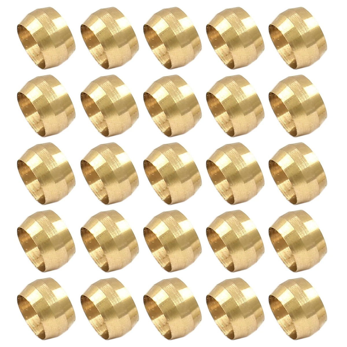 50 Pcs Brass Compression Fitting Ferrule Sleeve 3/8" for Various Applications