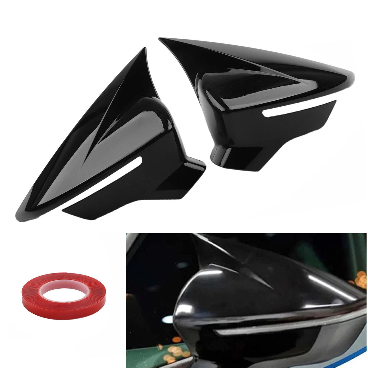 Pair of Gloss Black Wing Mirror Covers for SEAT Ibiza Mk5 (2017–2018)