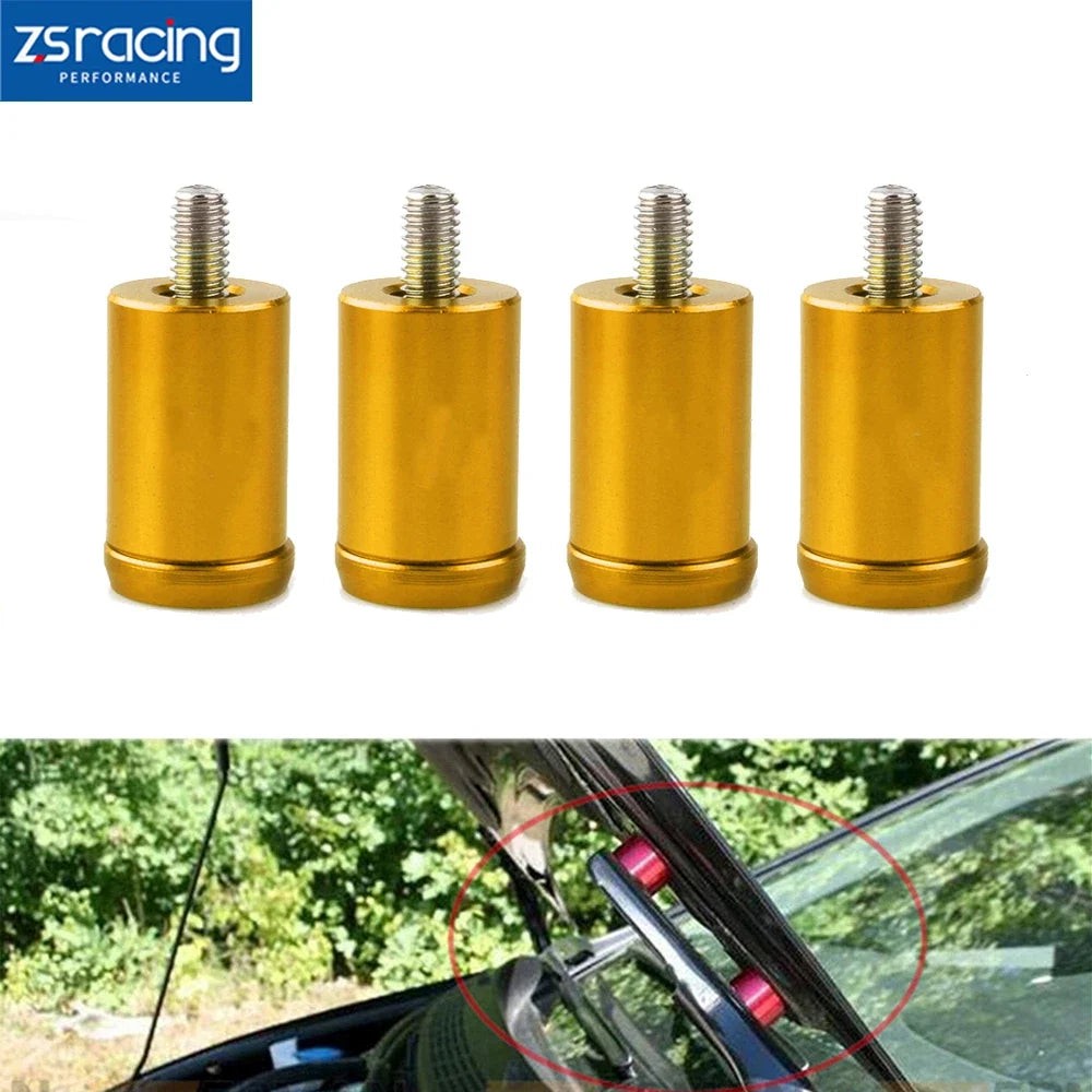 Set of 4 Alloy Billet Hood Vent Spacer Risers for Turbo Engine Swap