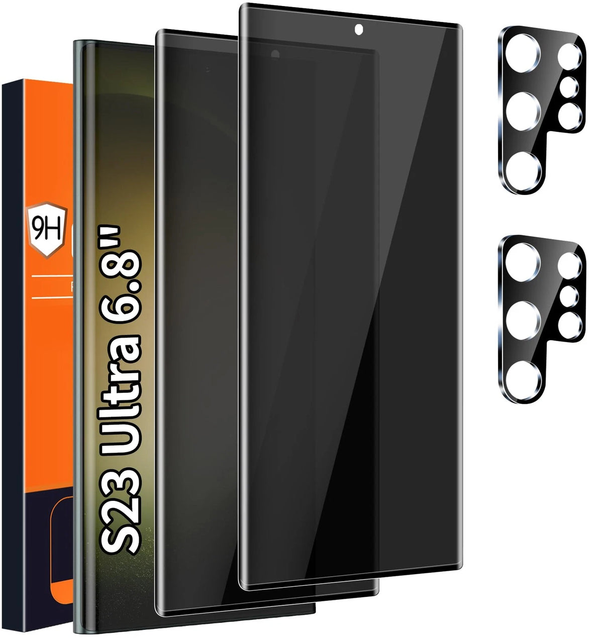 2X Privacy Screen Protector for Galaxy S23 Ultra (2023) - 9H Tempered Glass