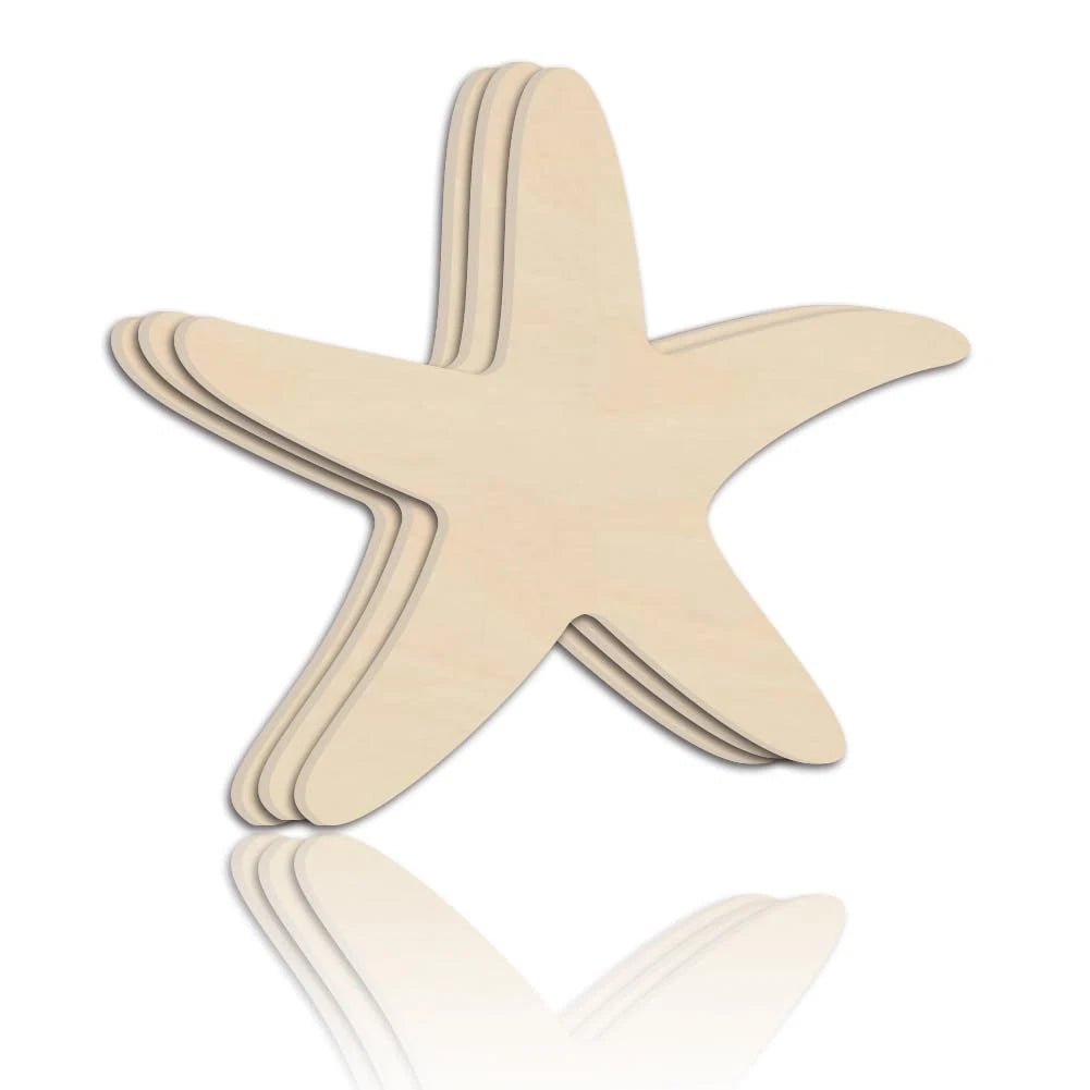 3pc Starfish Wooden Cutouts for DIY Summer Beach Decor