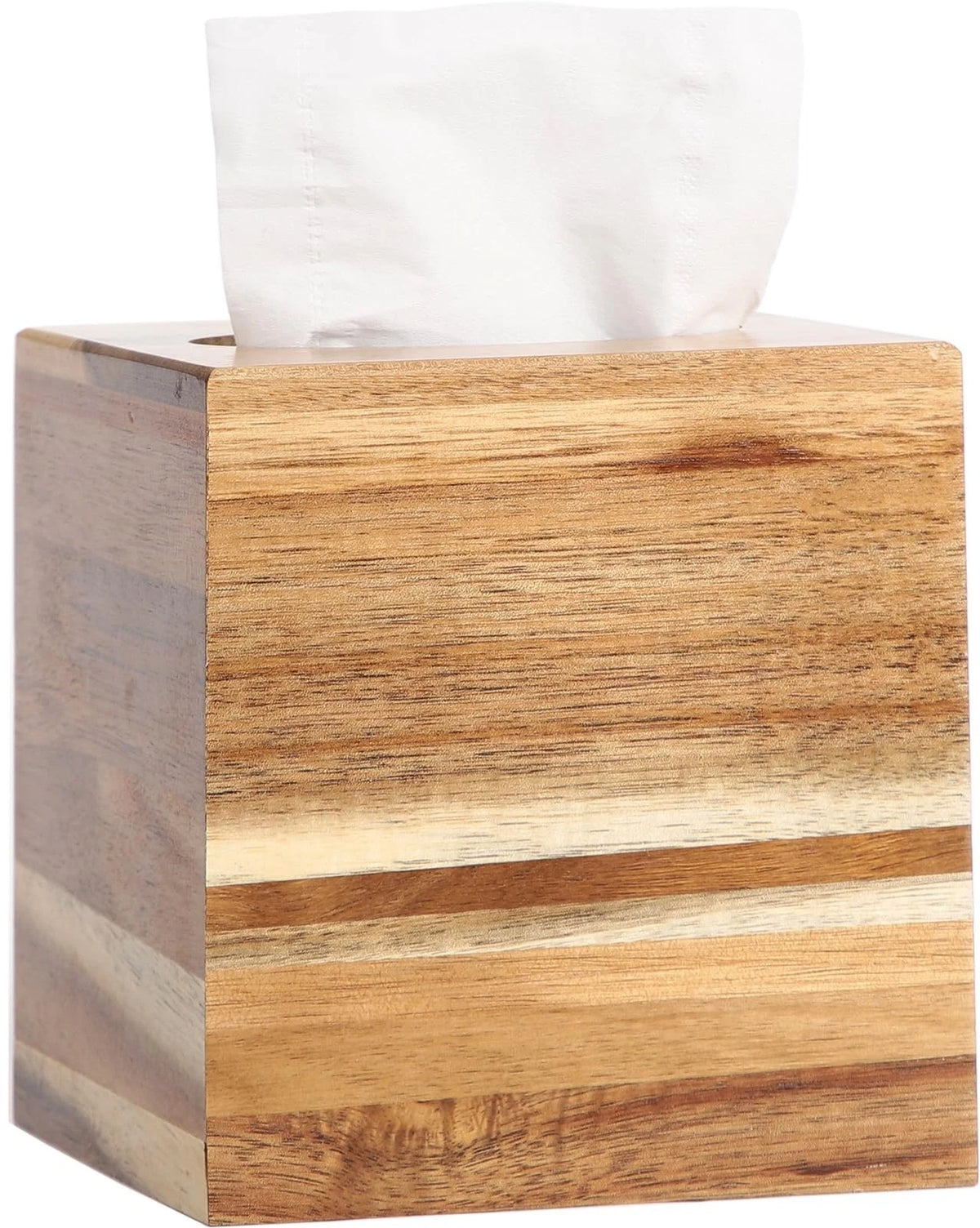 Acacia Wood Tissue Box Cover for Square Boxes