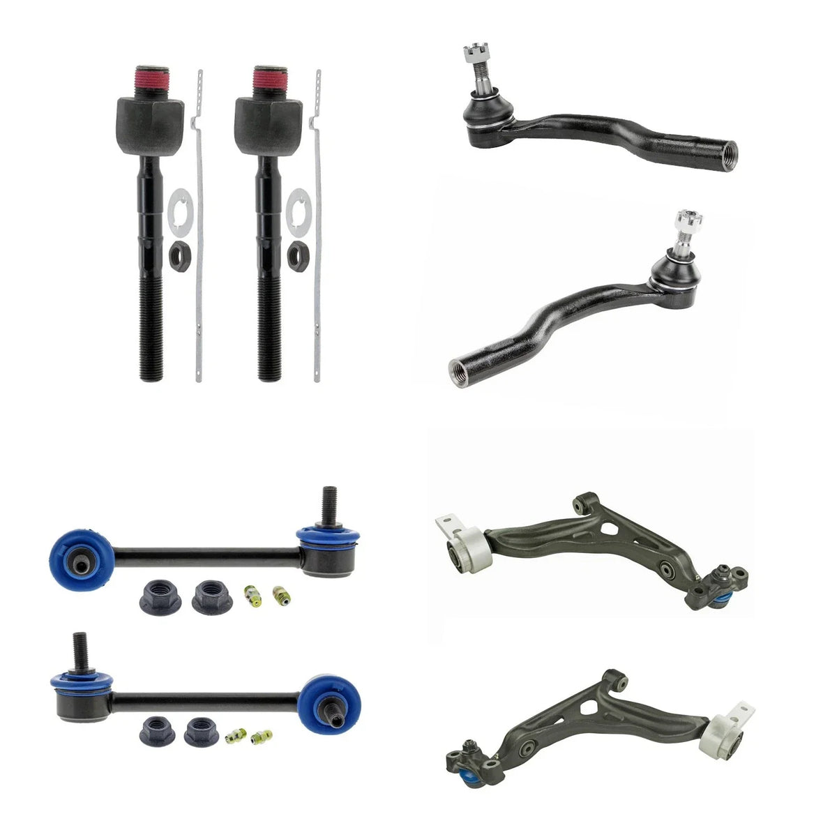 Mevotech Supreme Front Lower Control Arm Tie Rods Sway Bar Kit for Mazda 6 (2003–2021)