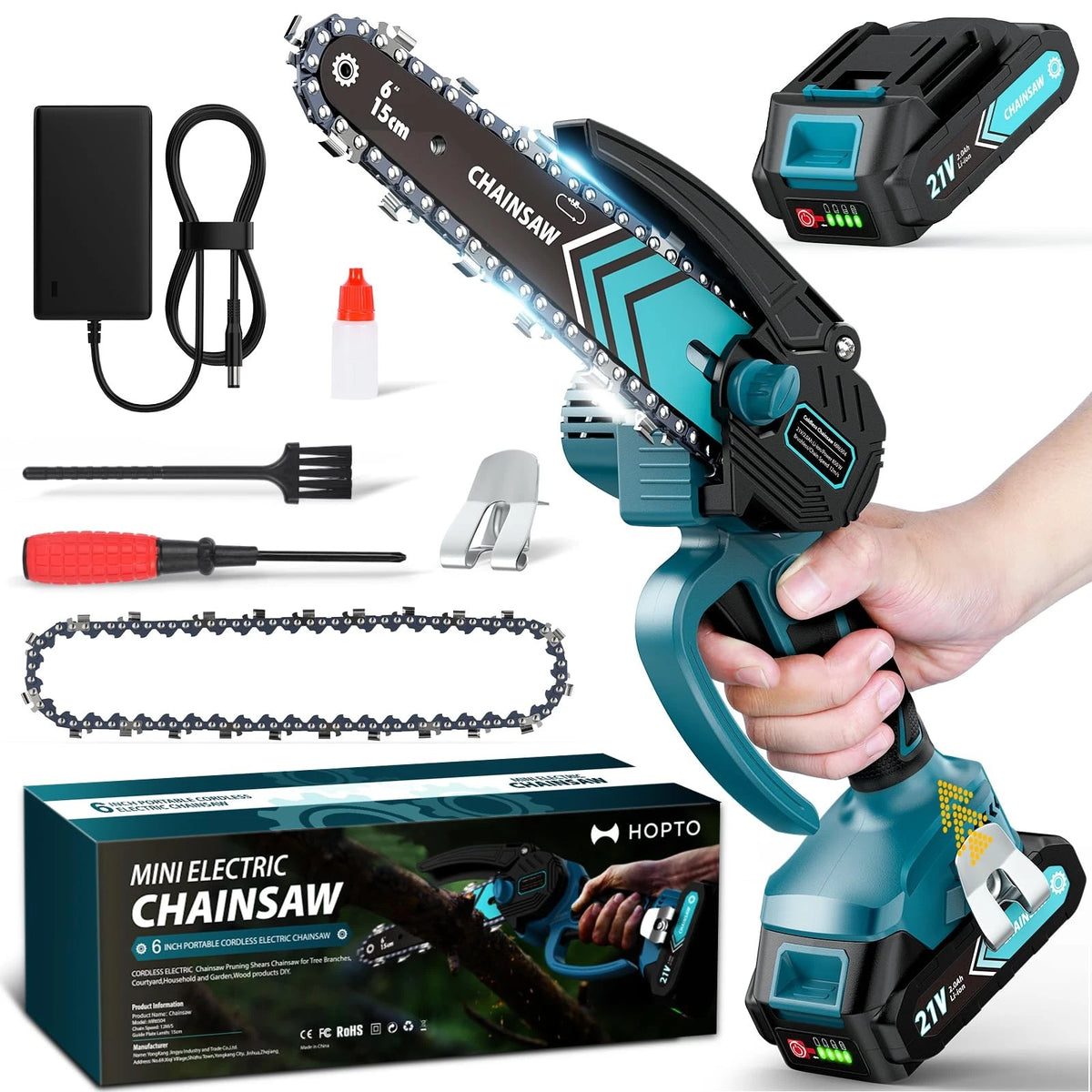 6 Inch Electric Chainsaw for Mini (Cordless Battery Powered)