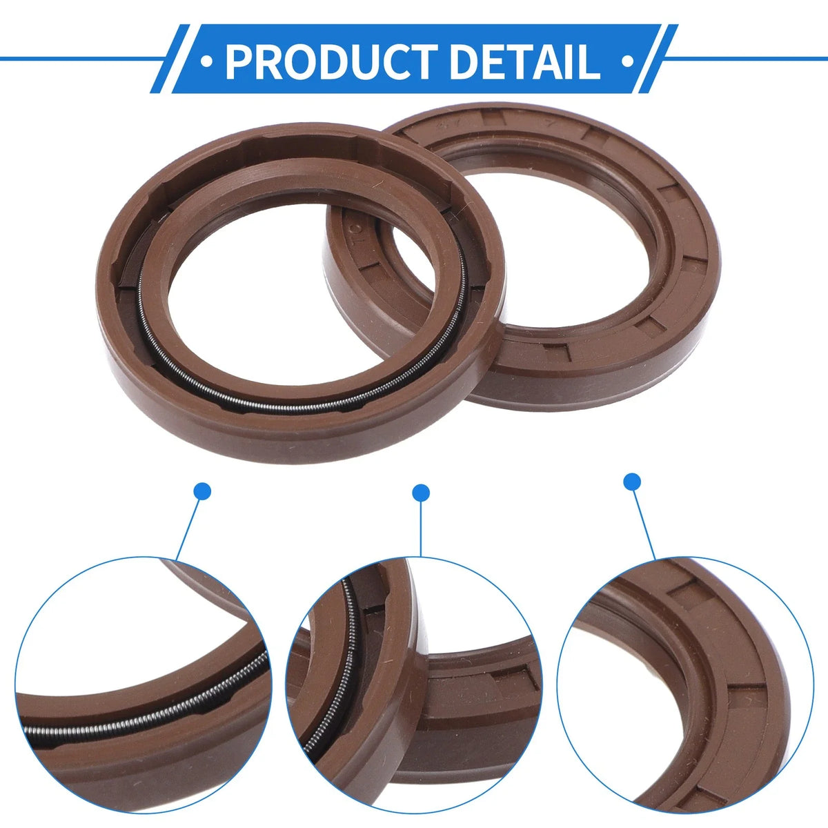 2X Oil Seal Rotary Shaft Seal FKM Rubber 32x47x7mm