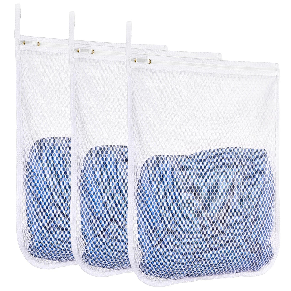 3X Durable Honeycomb Mesh Laundry Bags for Delicates 12" x 3 Medium