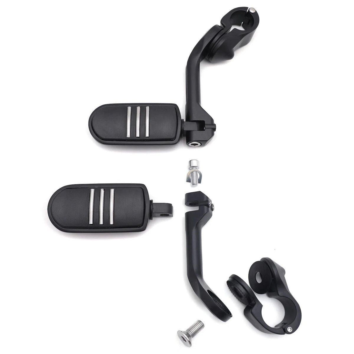 5" Long Foot Peg Kit for Harley Road King, Sportster 120 (Fits 1.25" Engine Guard)