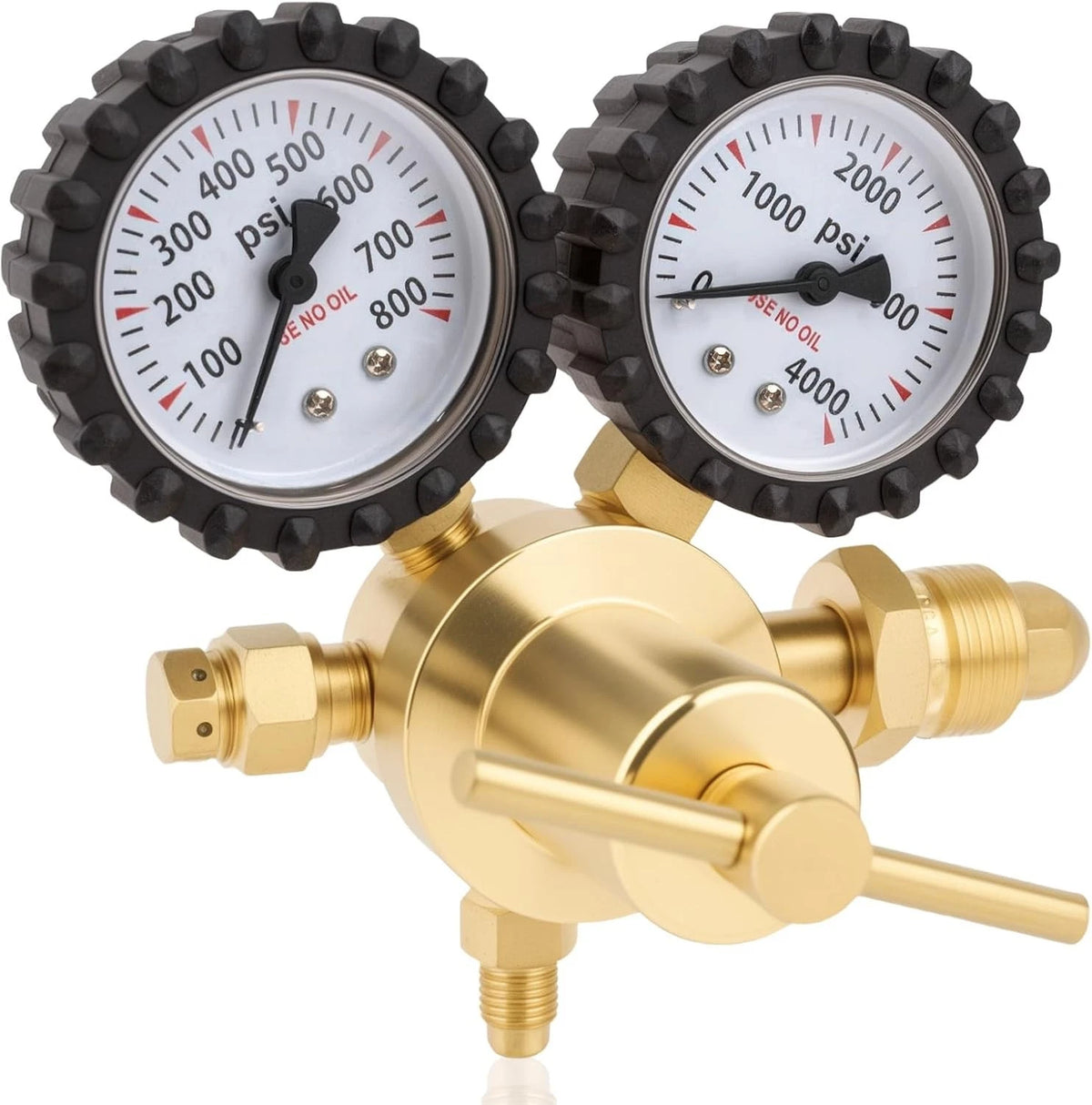 Nitrogen Regulator 0-800PSI for HVAC with CGA580 Inlet, 1/4" Mal