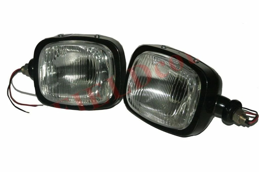 Headlamp Assembly for New Holland Tractor (Halogen, Rectangular, Black)