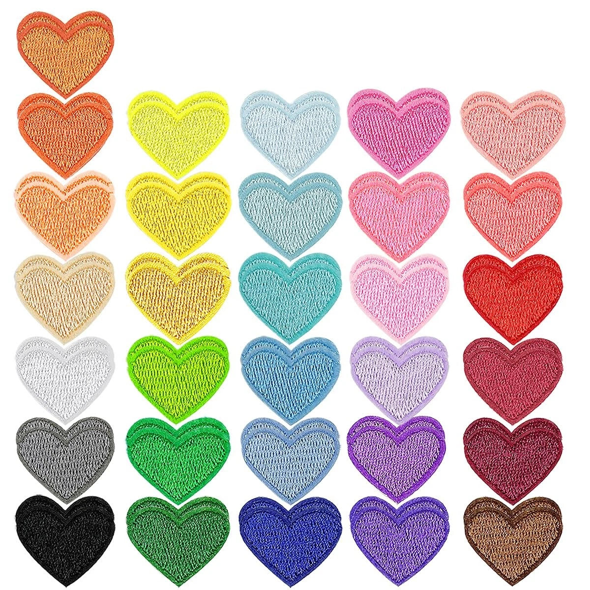 62 Pcs Colorful Embroidered Iron On Patches (2.5cm x 2cm)