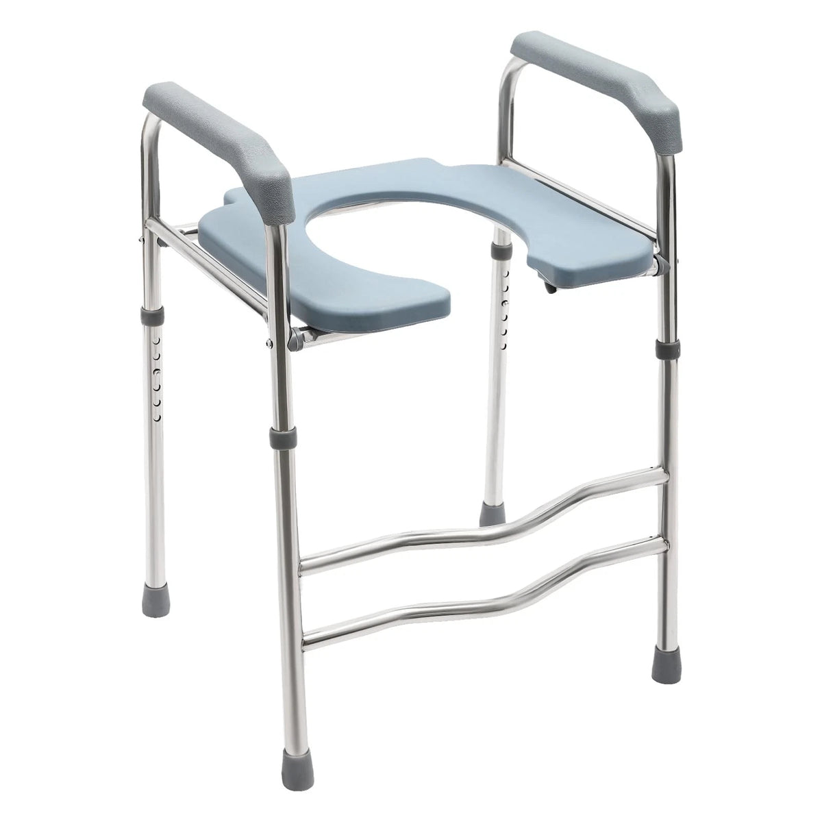 Adjustable Raised Toilet Seat Riser w/ Arms for Elderly Handicap