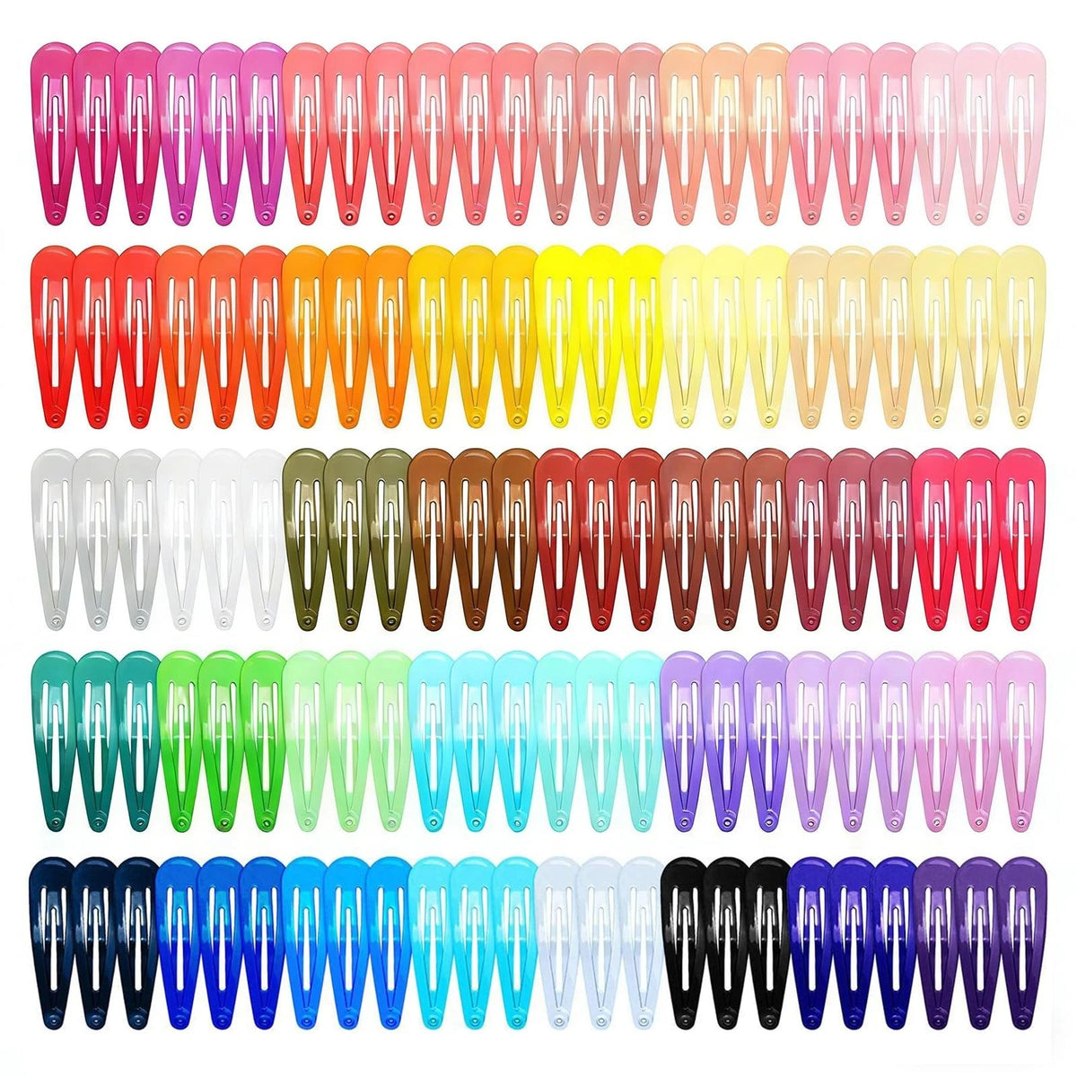 120 Pack Colorful Metal Snap Hair Clips for (Multi Color)