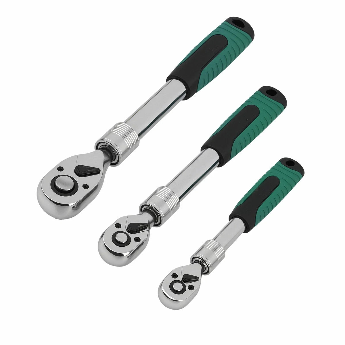 3PC Socket Wrench Set with Extendable Handle 72-Tooth Mechanic Tools