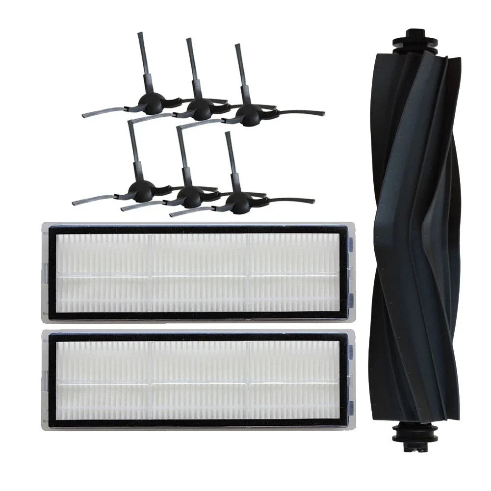 Rubber Main Brush & Silicone Side Brushes for Home Cleaning Robot Vacuum