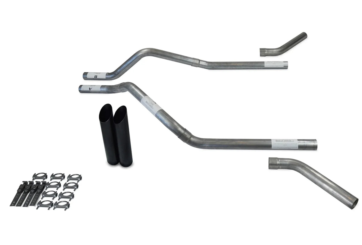 Dual Exhaust Kit for Chevy Blazer (1995–1999) No Muffler Black Tips